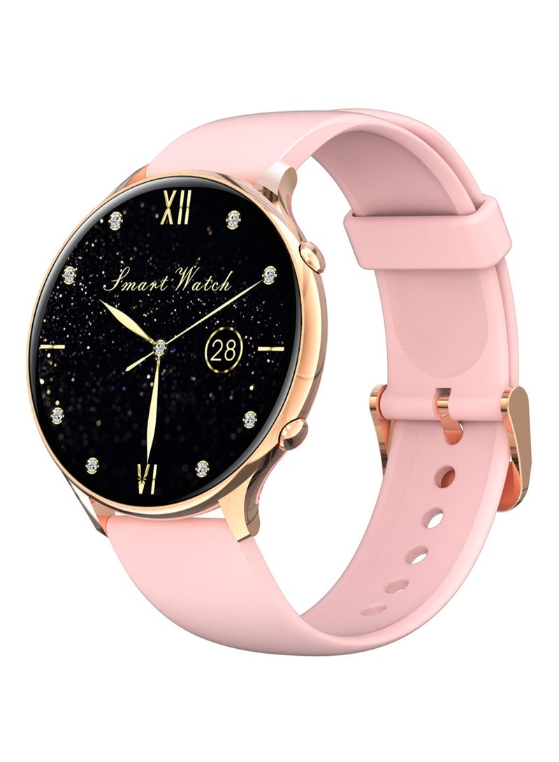 QS06/G31 Full Round Ultra-thin Heart Rate Body Temperature Blood Oxygen Fashion Sports Smart Watch Bracelet (Pink) - Image 1
